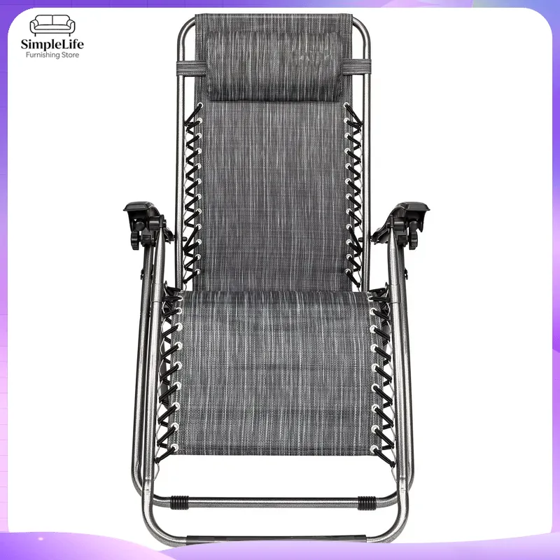 Outdoor Furniture Grey - Unendlicher Zero-Gravity-Liegestuhl, verstellbarer Klapp-Liegestuhl, grau, Outdoor-Terrassenmöbel,