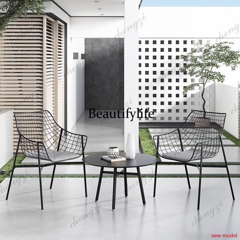 Outdoor Furniture Upholstery - Minimalistische Gartenmöbel-Sets mit Polsterung, Nordische Stühle,