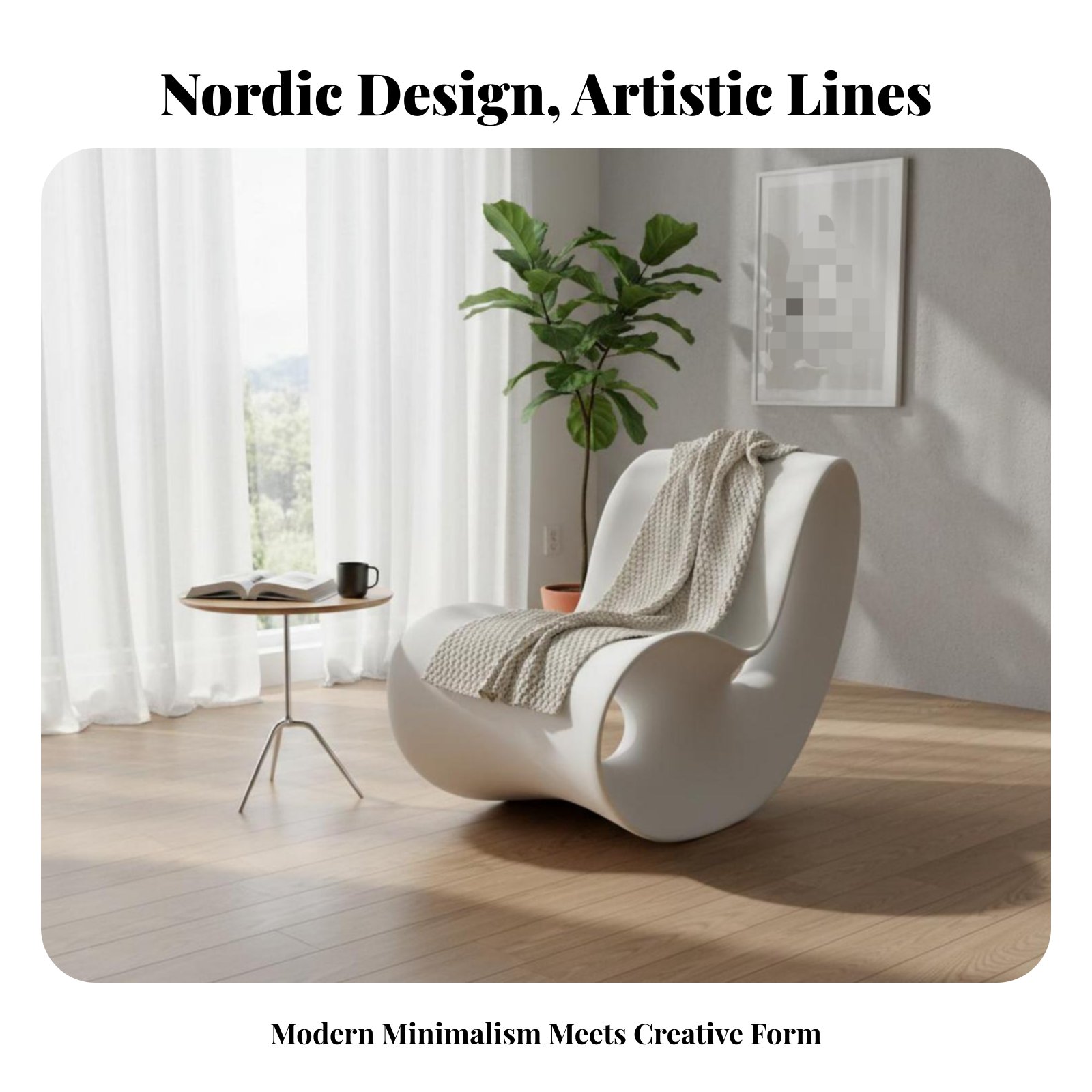 Outdoor Furniture Upholstery - Schaukelstuhl mit Schlittenfuß im nordischen Design,