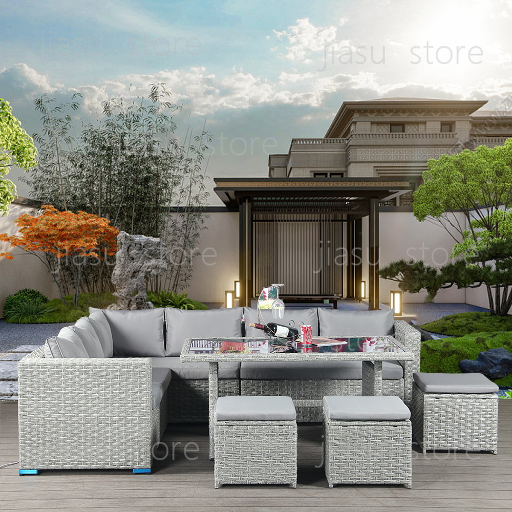 Outdoor Furniture Sofa - Gartenmöbel-Set Outdoor Rattan Ecksofa-Set Rattan-Couch Gartensofa