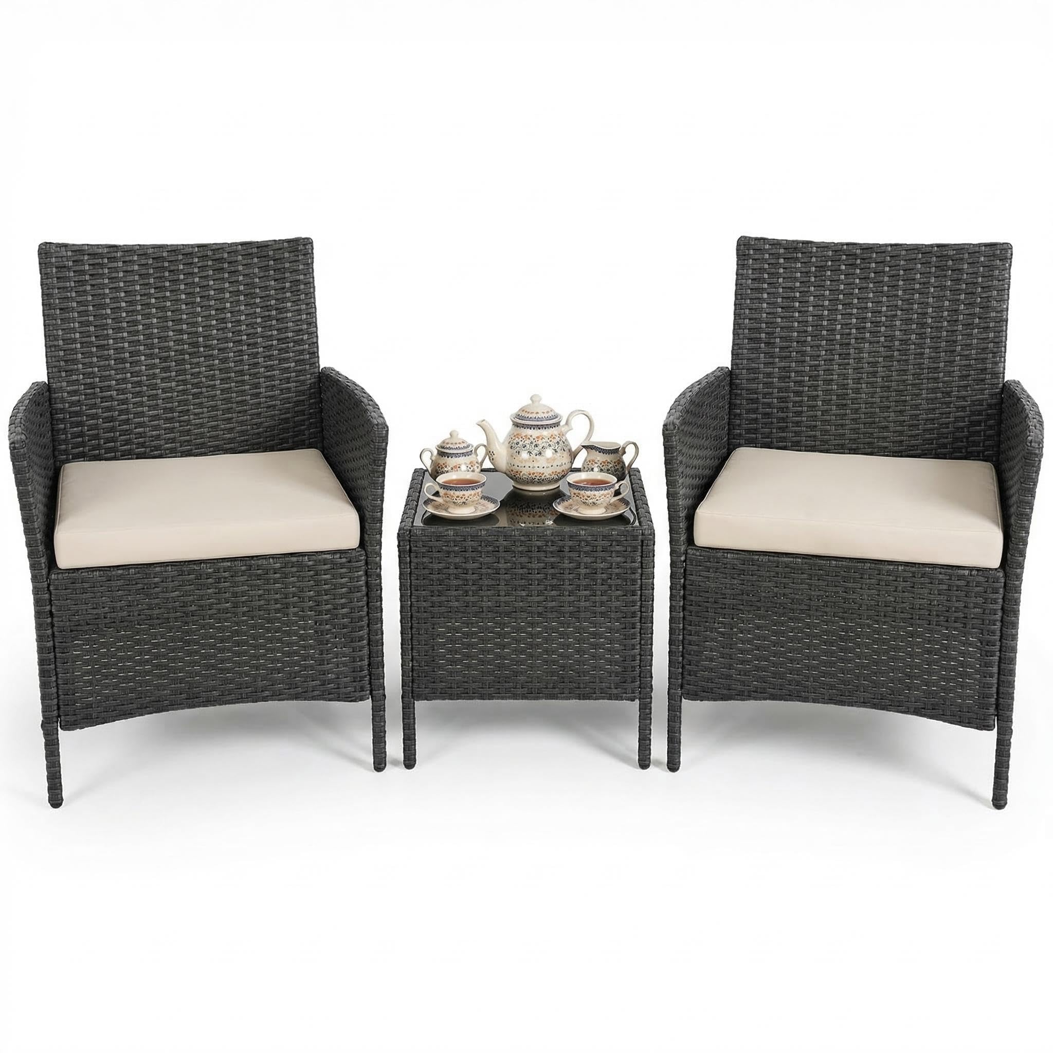 Outdoor Furniture Upholstery - 3-teiliges Gartenmöbel-Set, Outdoor-Deck-Rattanstuhl, Kombi-Möbel aus Korbgeflecht,