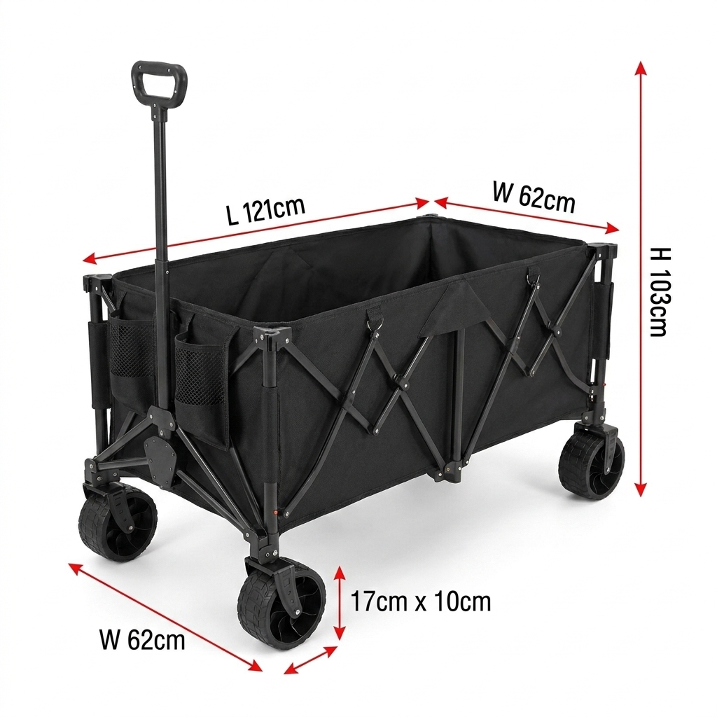 Outdoor Furniture Table - Maßgefertigter Schwerlast-Klappwagen mit 260L Extra Großer