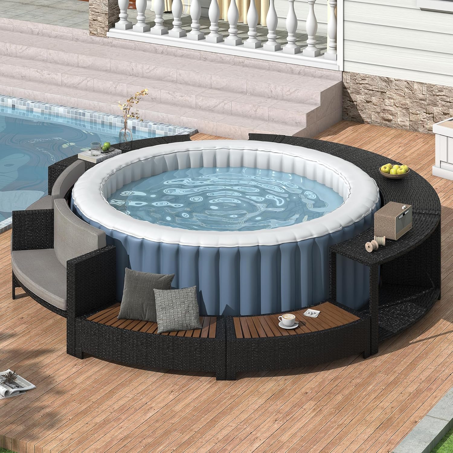 Rattan-Gartenmöbel-Set mit Sta – Outdoor Furniture Grey Bewertung und Preis