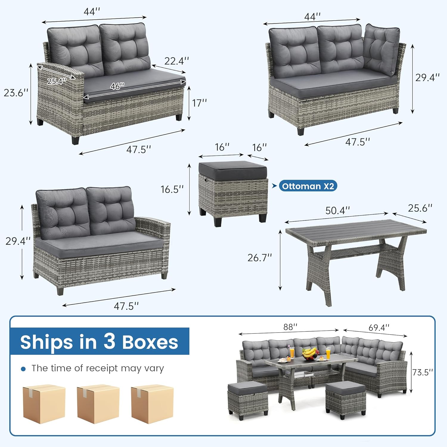 6-teiliges Terrassenmöbel-Set, – Outdoor Furniture Arhaus Bewertung und Preis