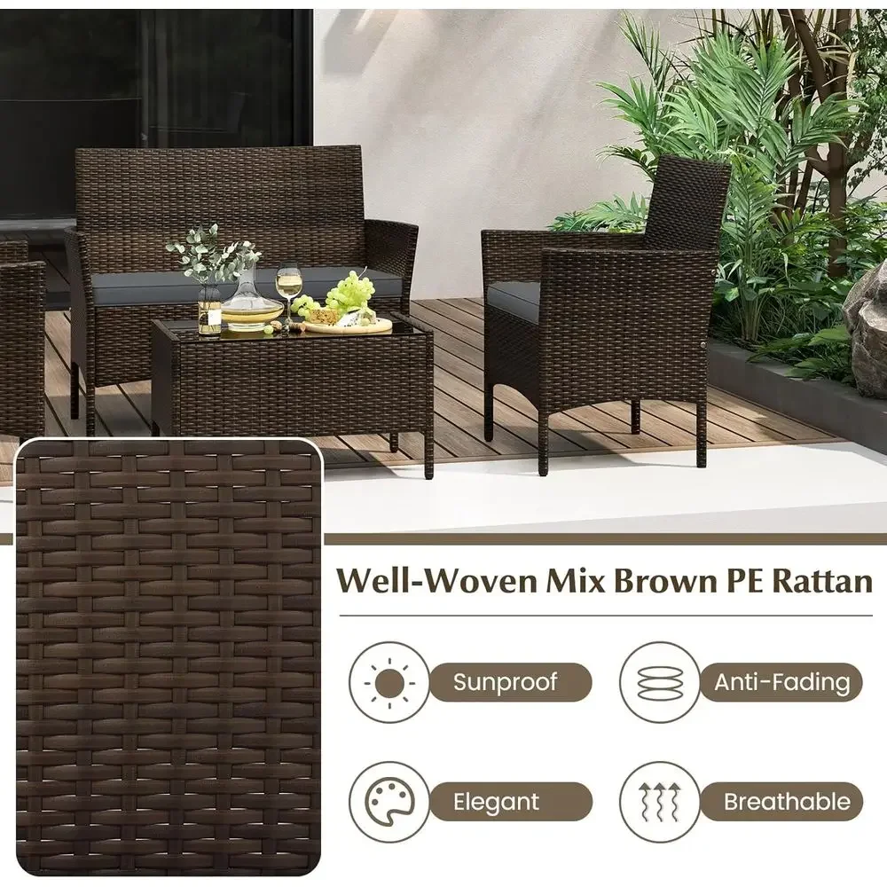 8-teiliges Outdoor-Rattan-Gart – Outdoor Furniture Grey Bewertung und Preis