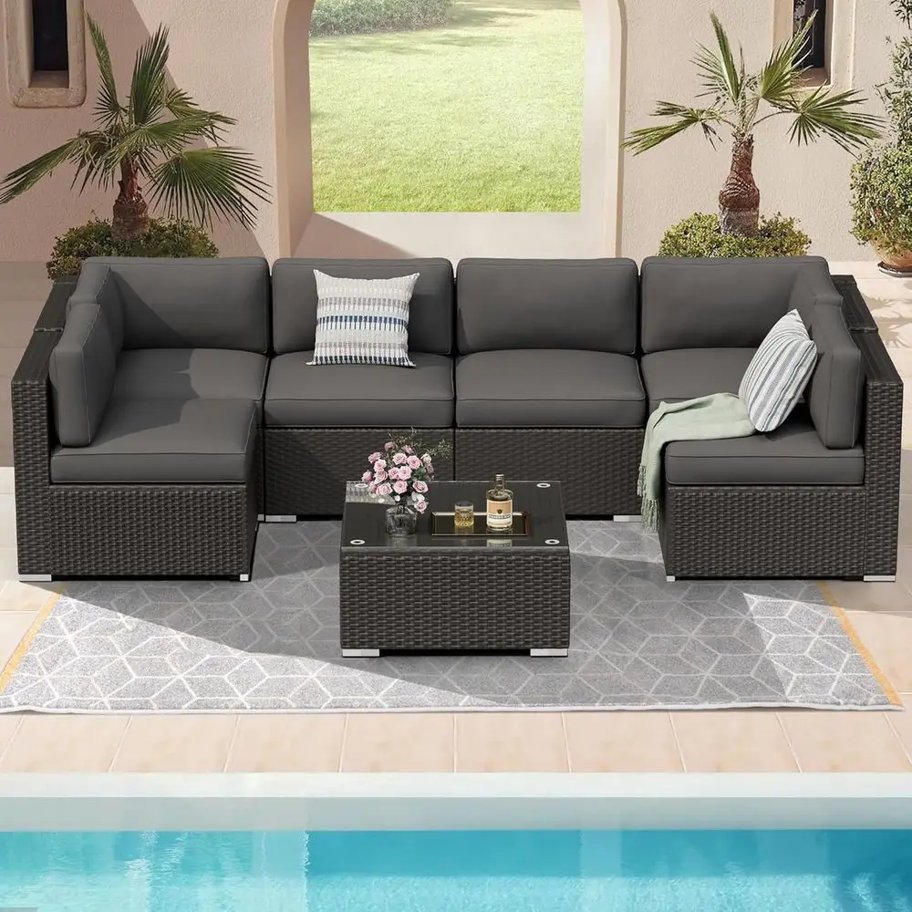 7-teiliges Gartenmöbel-Set für – Outdoor Furniture Grey Bewertung und Preis