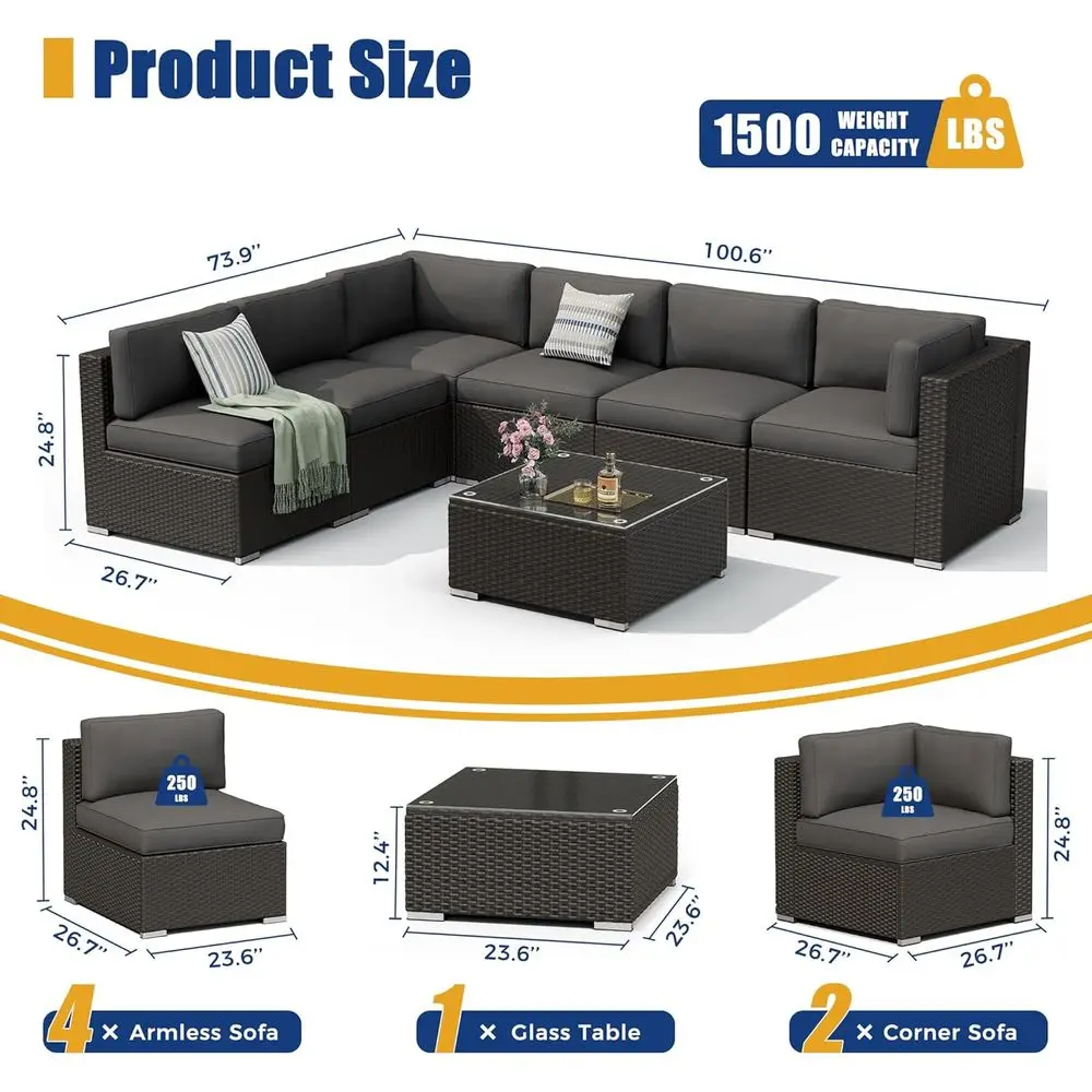 7-teiliges Gartenmöbel-Set für – Outdoor Furniture Grey Bewertung und Preis