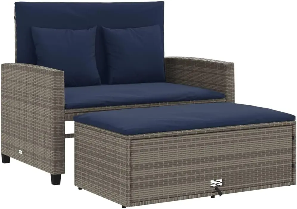 Graues und marineblaues PE-Rat – Outdoor Furniture Grey Bewertung und Preis