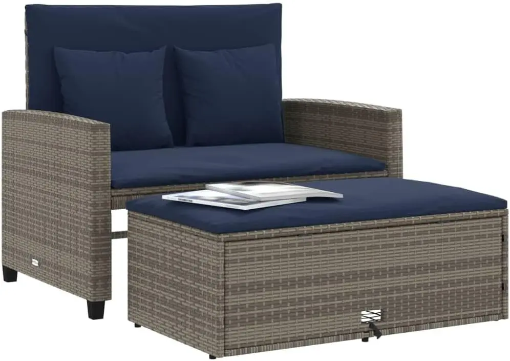 Graues und marineblaues PE-Rat – Outdoor Furniture Grey Bewertung und Preis