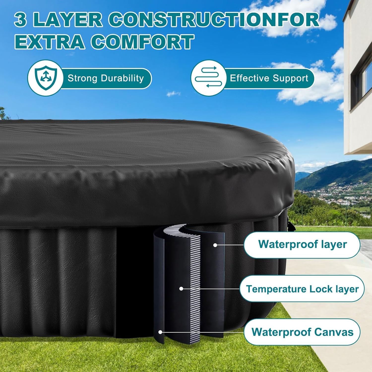 75×47×25 Zoll Ovaler Aufblasba – Inflatable Hot Tub Bewertung und Preis