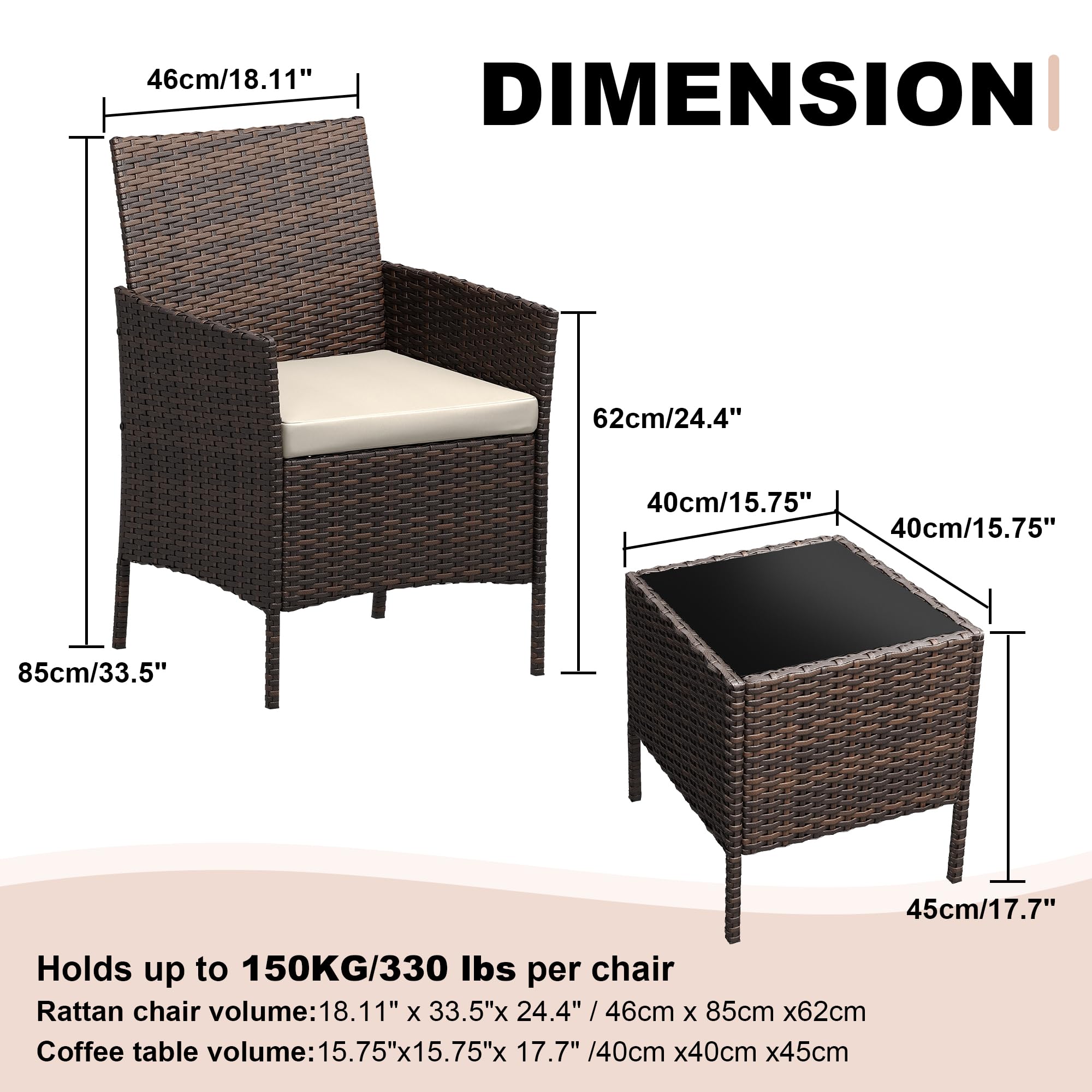 3-teiliges Gartenmöbel-Set, Ou – Outdoor Furniture Upholstery Bewertung und Preis
