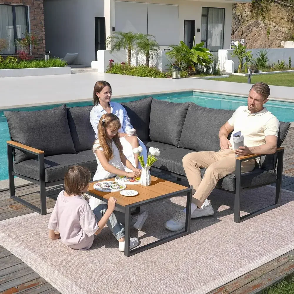 6-teiliges Outdoor-Sofa-Set mi – Outdoor Furniture Grey Bewertung und Preis