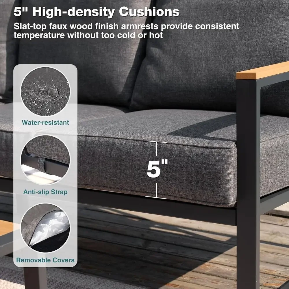 6-teiliges Outdoor-Sofa-Set mi – Outdoor Furniture Grey Bewertung und Preis