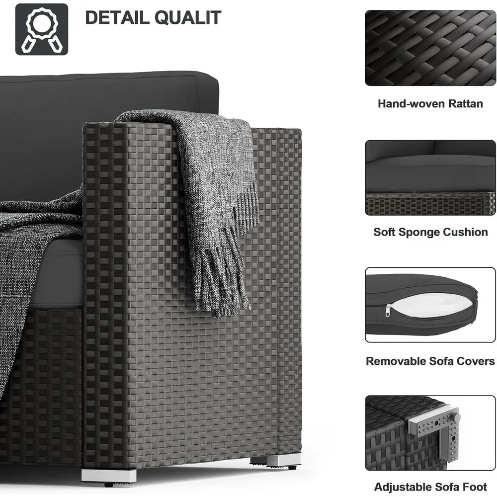 7-teiliges graues Outdoor-Sofa – Outdoor Furniture Grey Bewertung und Preis