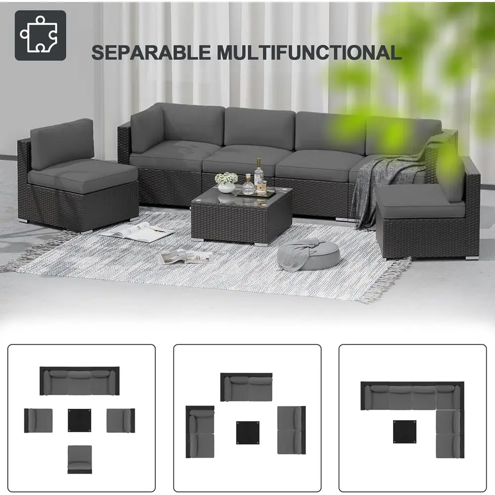 7-teiliges graues Outdoor-Sofa – Outdoor Furniture Grey Bewertung und Preis