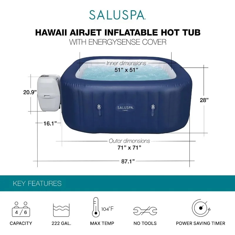 SaluSpa AirJet 4 bis 6 Persone – Inflatable Hot Tub Bewertung und Preis