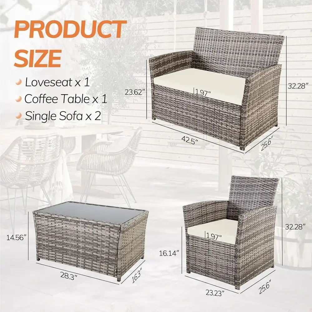Outdoor-Rattan-Gartenmöbel-Set – Outdoor Furniture Grey Bewertung und Preis