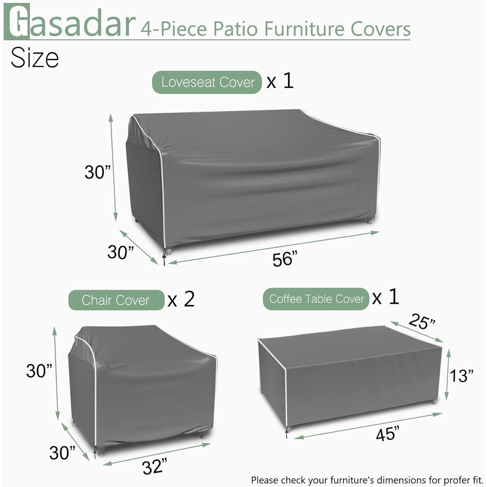 Gartenmöbel-Abdeckungen, 4-tei – Outdoor Furniture Table Bewertung und Preis