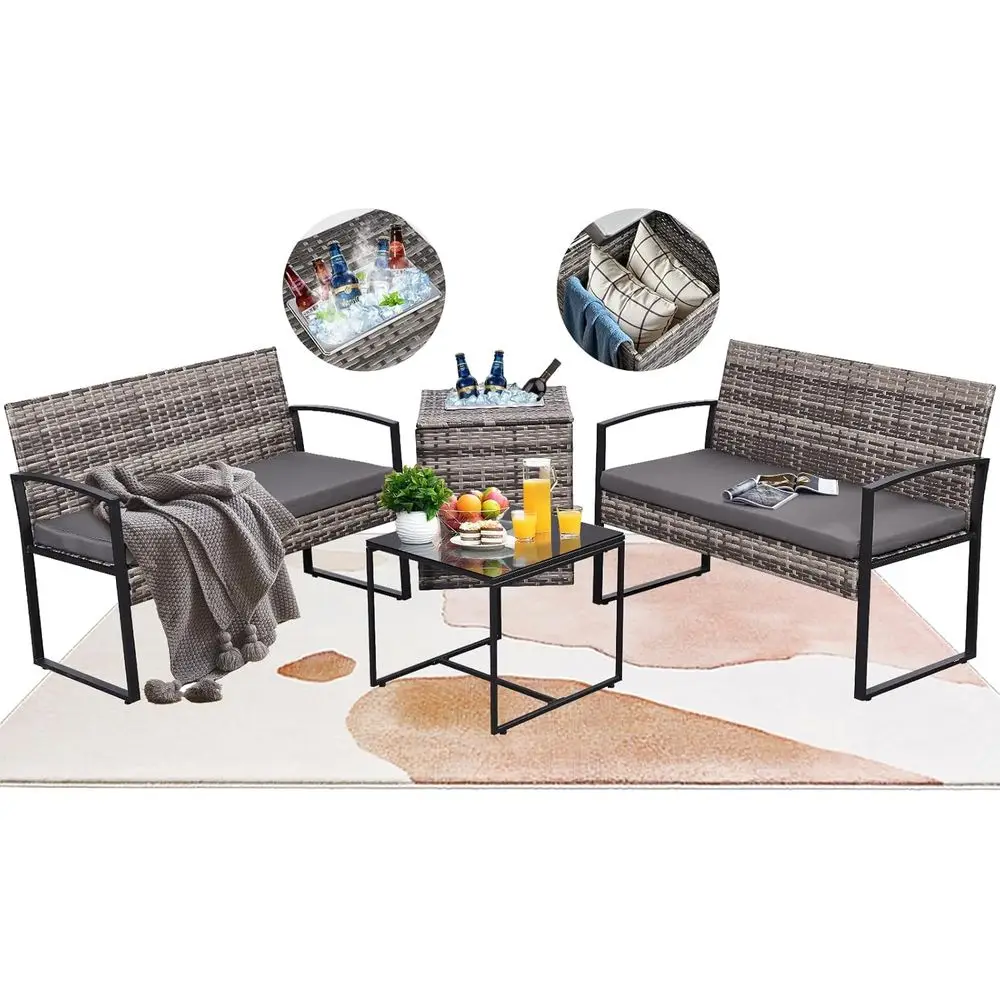 4-teiliges Gartenmöbel-Set mit – Outdoor Furniture Grey Bewertung und Preis