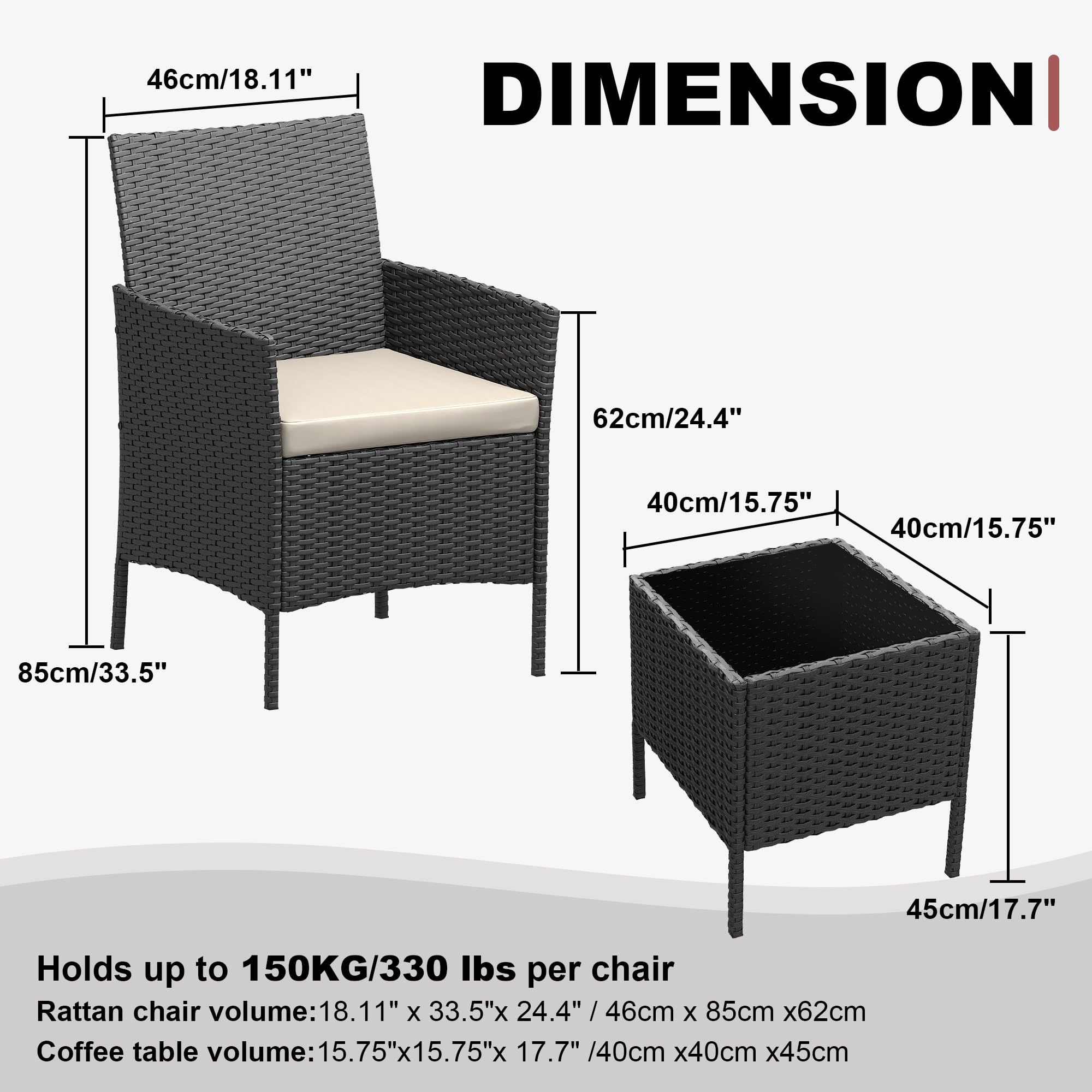 3-teiliges Gartenmöbel-Set, Ou – Outdoor Furniture Upholstery Bewertung und Preis