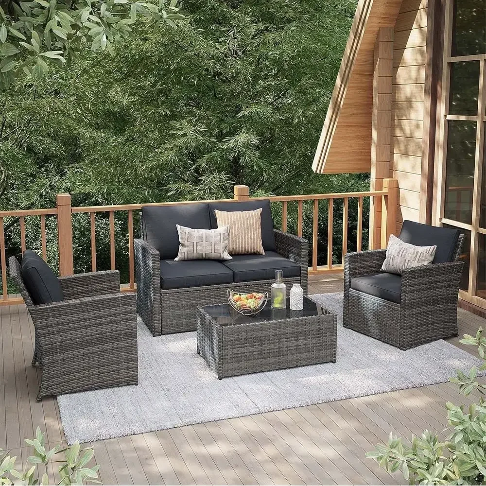 4-teiliges Gartenmöbel-Set für – Outdoor Furniture Grey Bewertung und Preis
