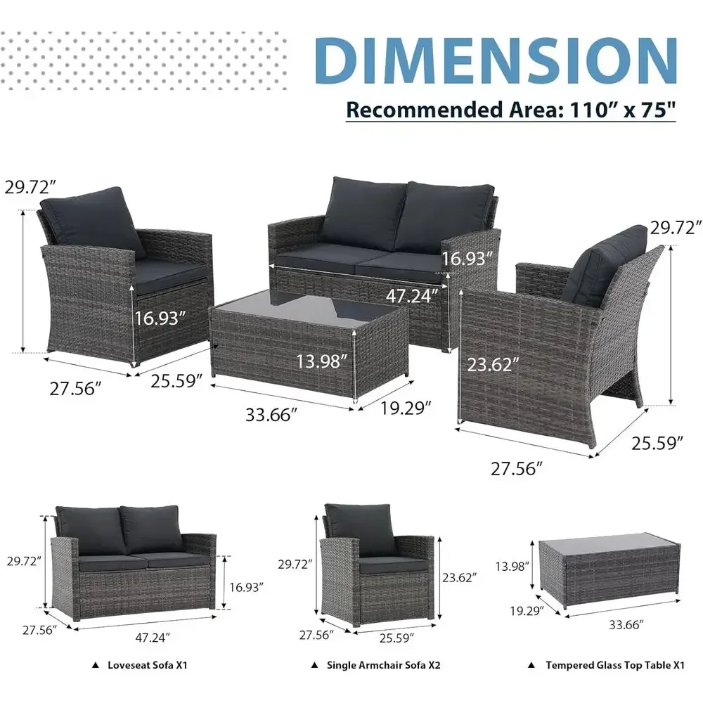 4-teiliges Gartenmöbel-Set für – Outdoor Furniture Grey Bewertung und Preis