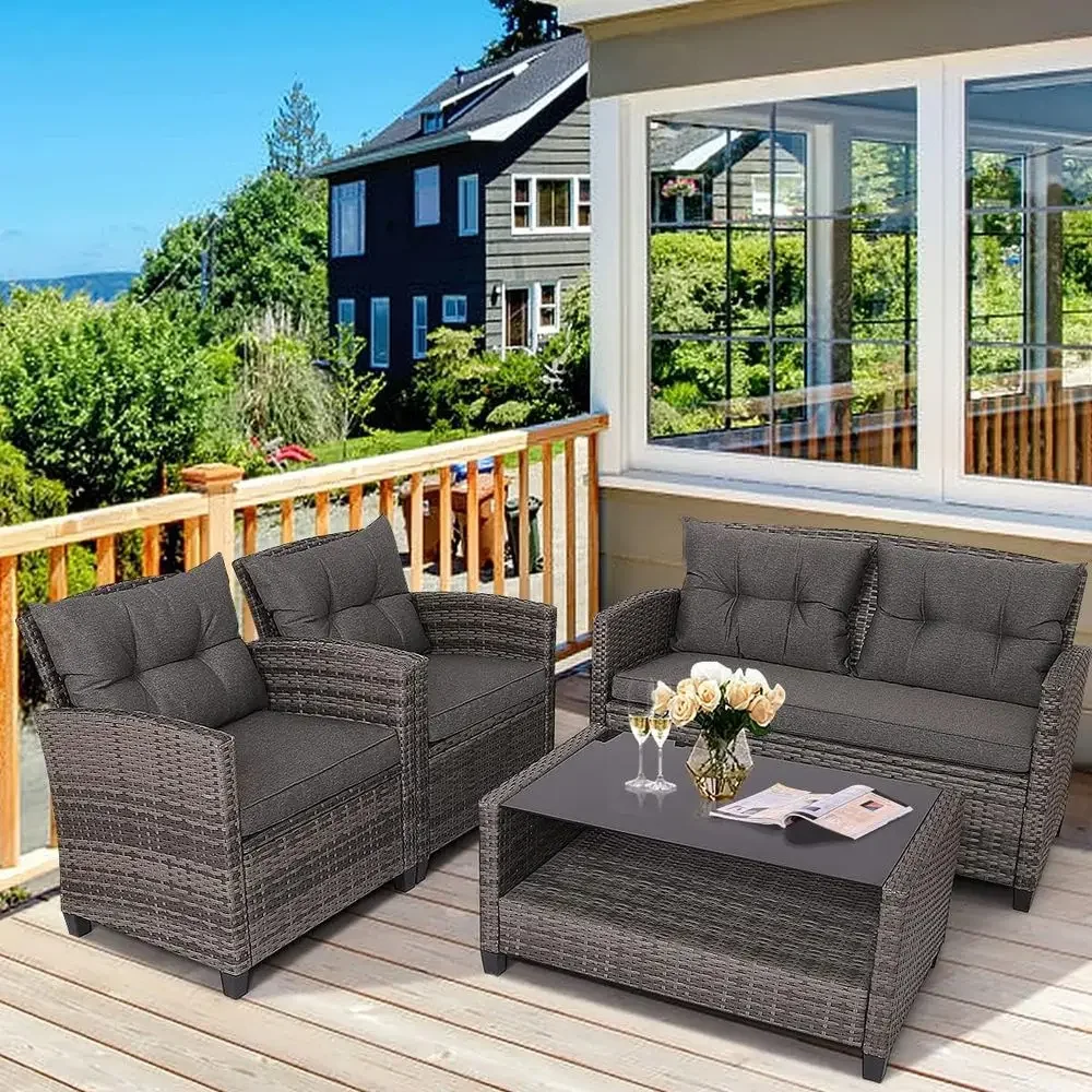 Graues Outdoor-Gartenmöbel-Set – Outdoor Furniture Grey Bewertung und Preis