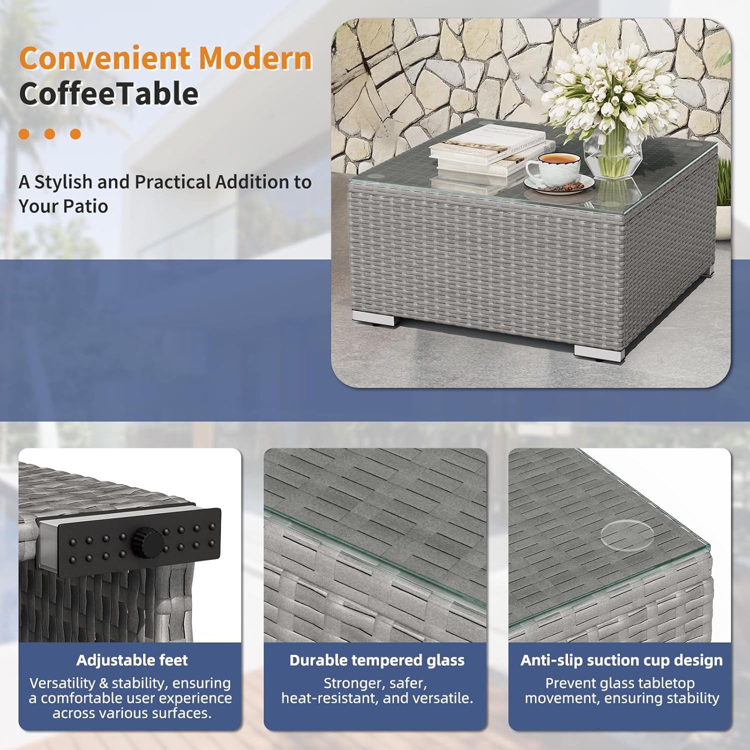 7-teiliges Outdoor-Gartenmöbel – Outdoor Furniture Grey Bewertung und Preis