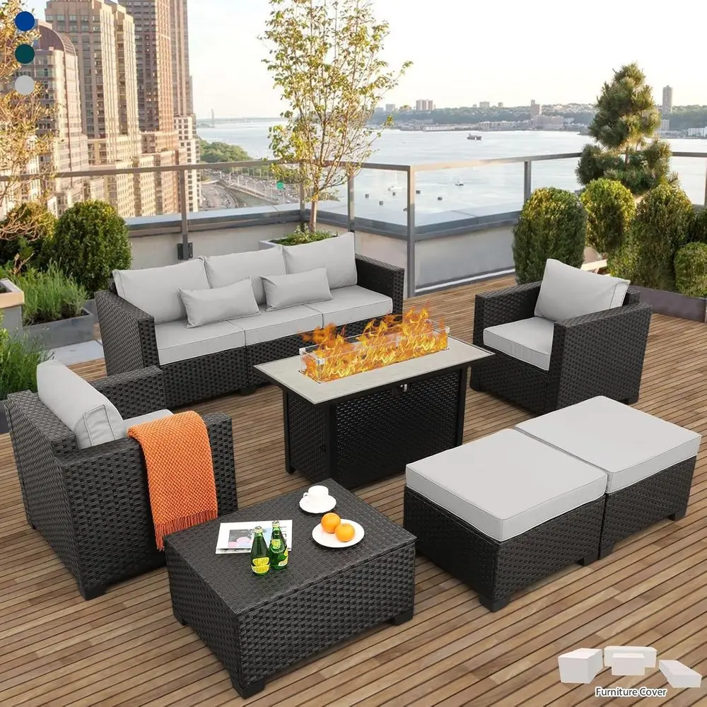 45-teiliges Outdoor-Terrassenm – Outdoor Furniture Grey Bewertung und Preis