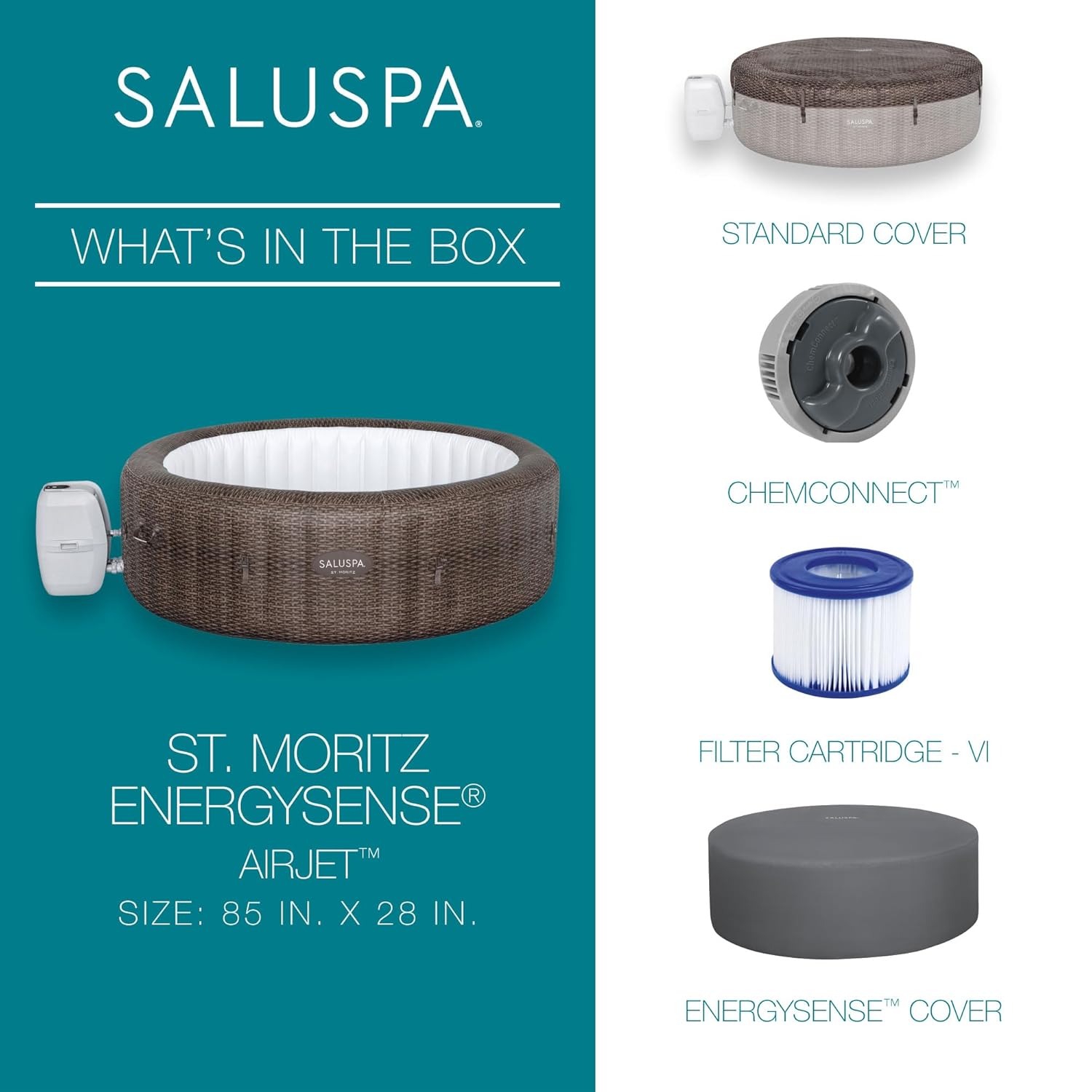 SaluSpa St. Moritz 5 bis 7 Per – Inflatable Hot Tub Bewertung und Preis