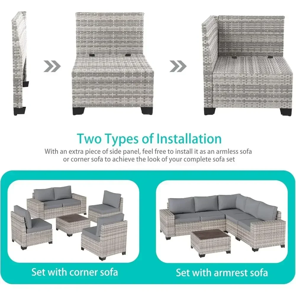 6-teiliges Outdoor-Gartenmöbel – Outdoor Furniture Grey Bewertung und Preis
