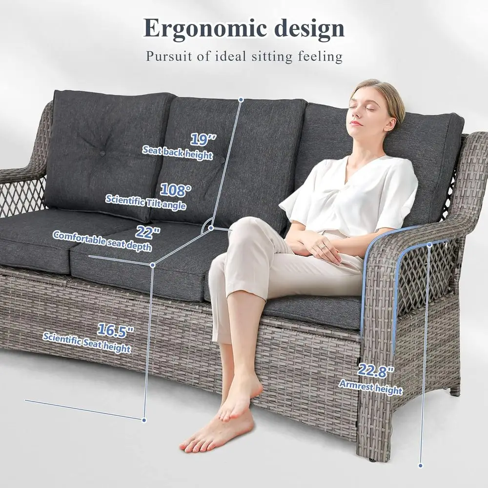 6-teiliges graues Outdoor-Ratt – Outdoor Furniture Grey Bewertung und Preis